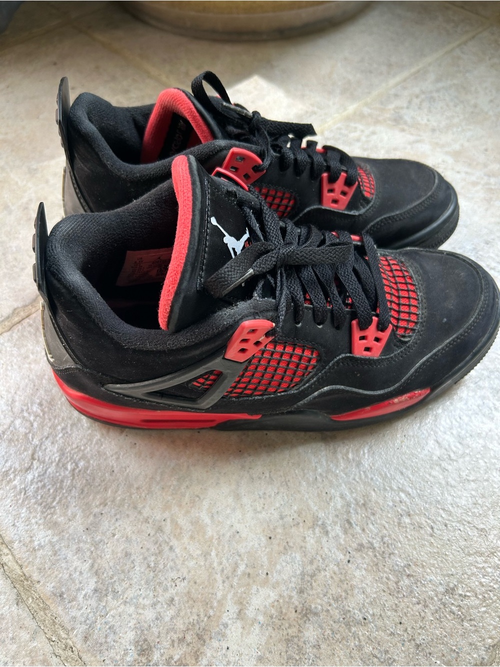 Jordan Retro 4 Black and Red Basketball Sneakers